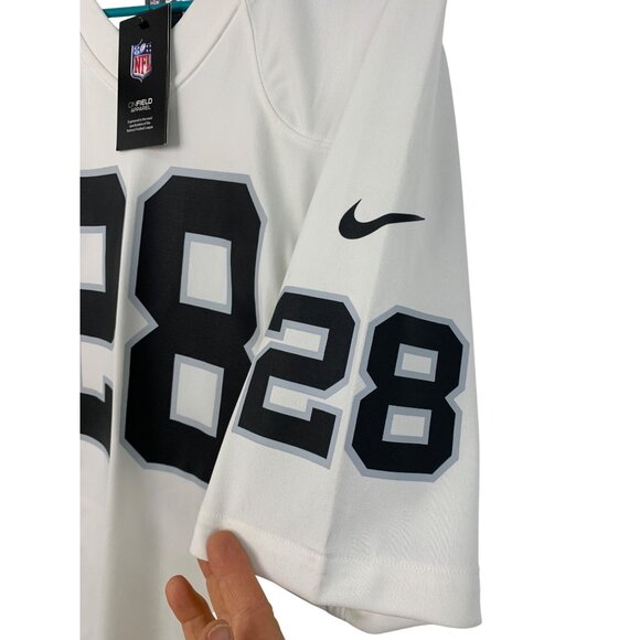 Nike NFL Jacobs Las Vegas Raiders 28 White On-Field Jersey Mens Small Loose Fit - Picture 7 of 9